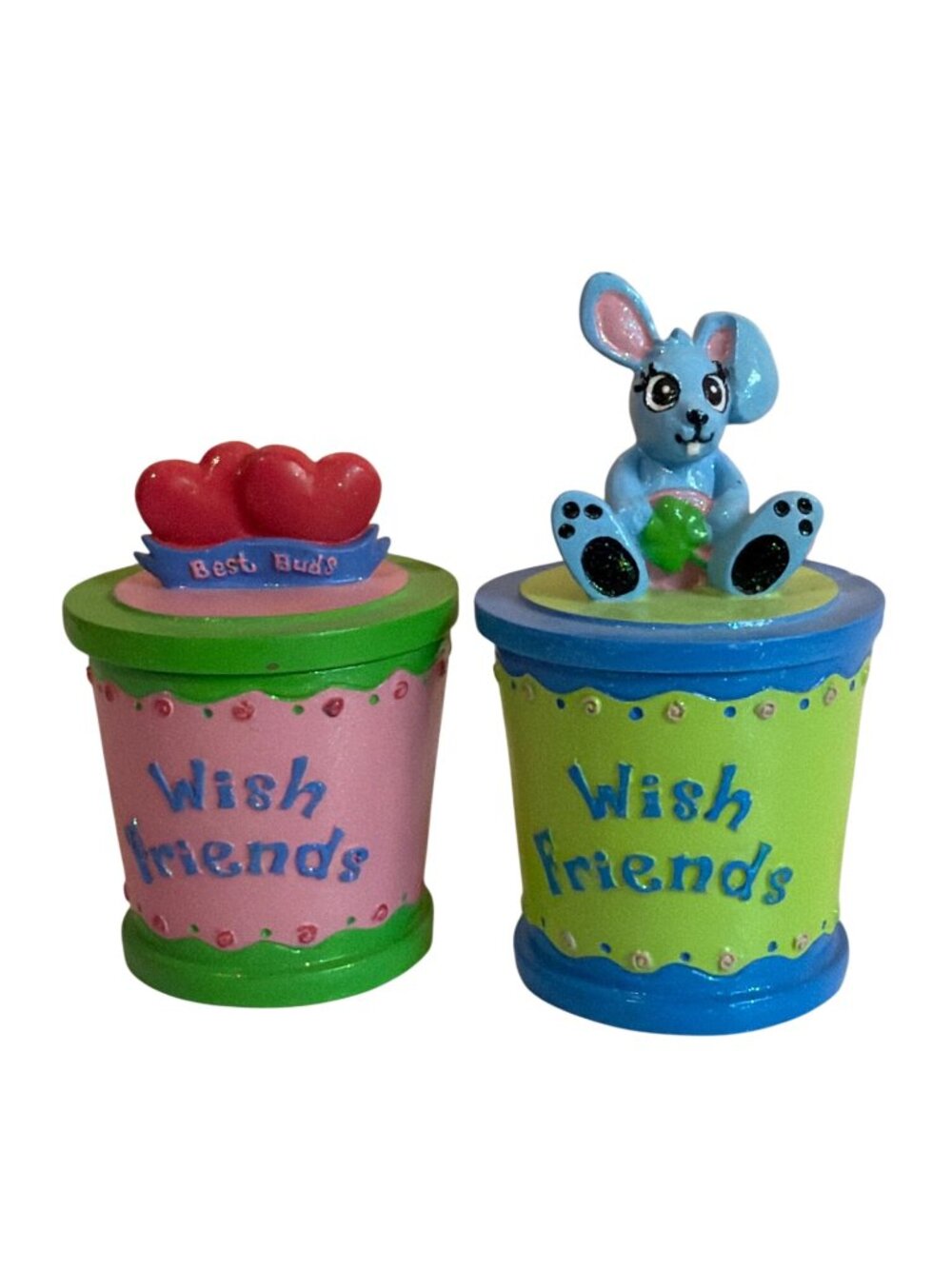 Vintage Y2K Claire's Secret Wishes Bunny Good Luck Dogs Best Friends 4" Decor